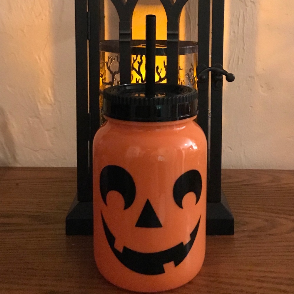 Halloween plastic mason jar